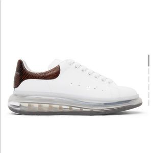 NWT Alexander McQueen white and brown croc clear sneaker.